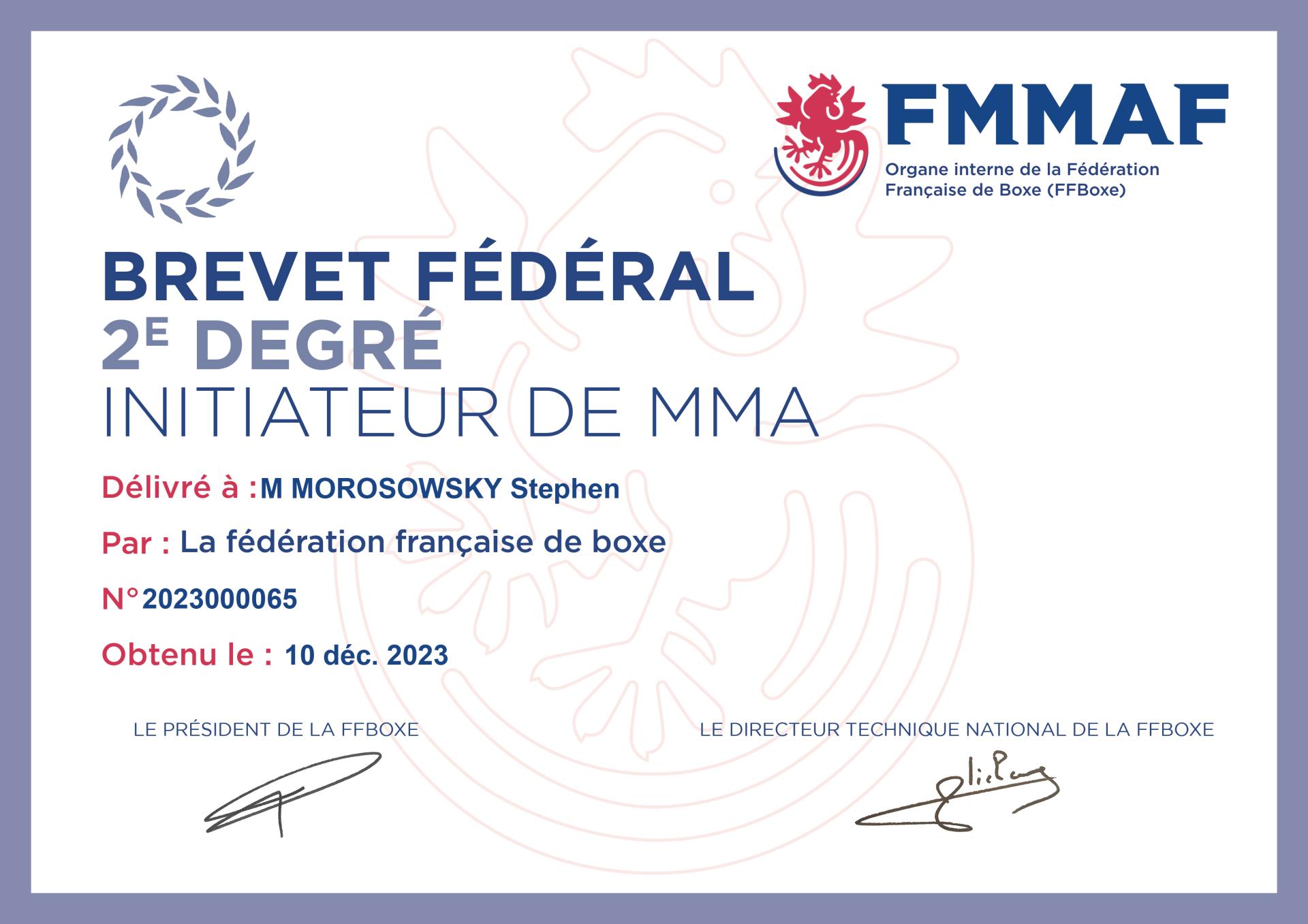 Bf2 initiateur de mma